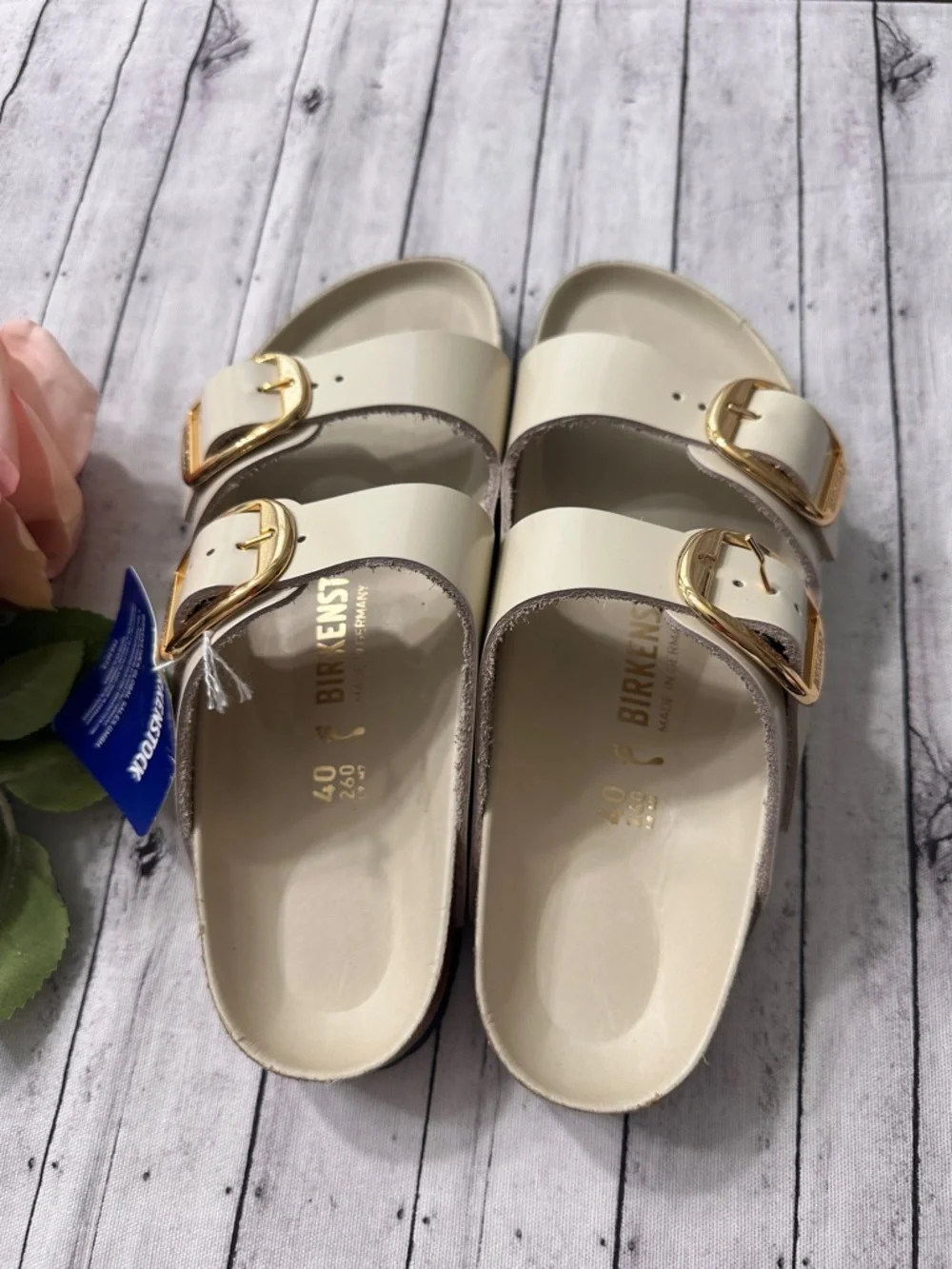 New Birkenstock Arizona Big Buckle High Shine Sandals - Picture 8 of 10